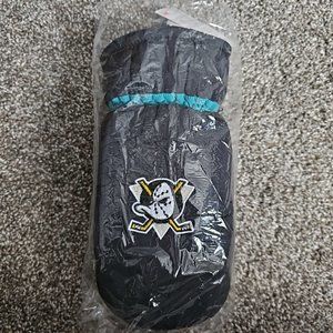 NWT Anaheim Ducks NHL Mens Thinsulate Winter Ski Mittens Size L/XL Black